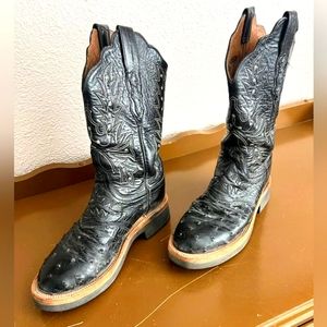 Lucchese ostrich leather boots